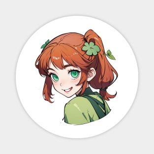 Cute happy anime girl in summer series Magnet